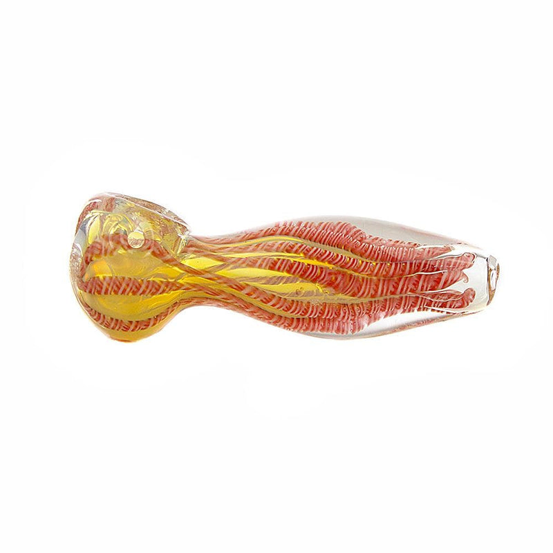 Biohazard Inc Glass Hand Pipe 4" Worked Hand Pipe w/ Bulge