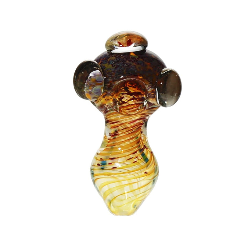 Biohazard Inc Glass Hand Pipe 5" Heavy Fumed Frit W/ marbles Hand Pipe