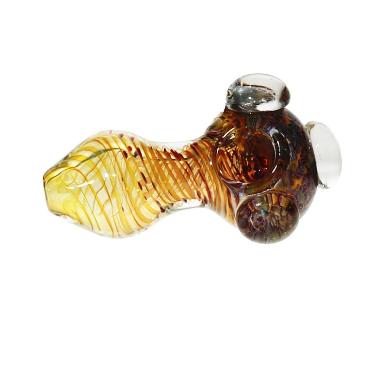 Biohazard Inc Glass Hand Pipe 5" Heavy Fumed Frit W/ marbles Hand Pipe