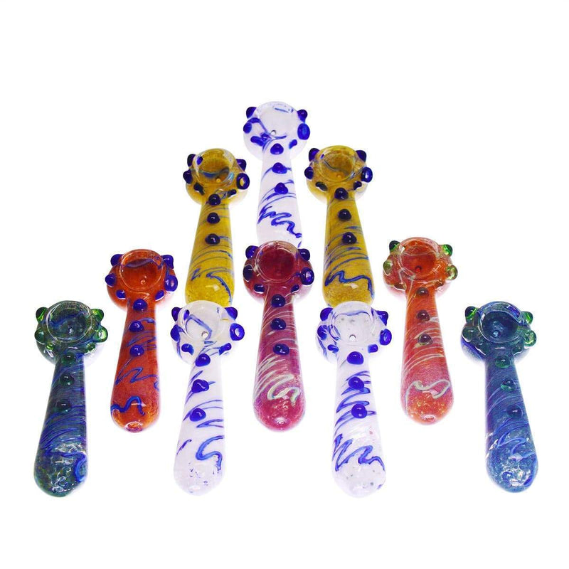 Biohazard Inc Glass Hand Pipe 5" Marbled Frit Hand Pipe