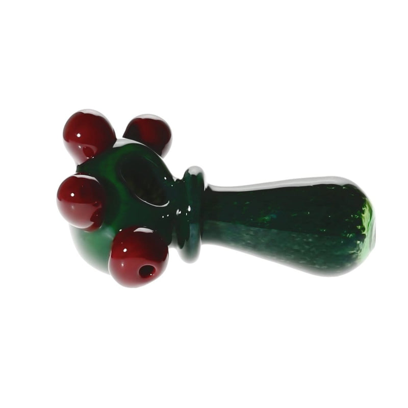 Biohazard Inc Glass Hand Pipe 5" Marbles with Ring Hand Pipe - Green Frit