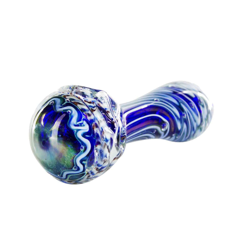 Biohazard Inc Glass Hand Pipe 5" Ocean Hand Pipe - Lined