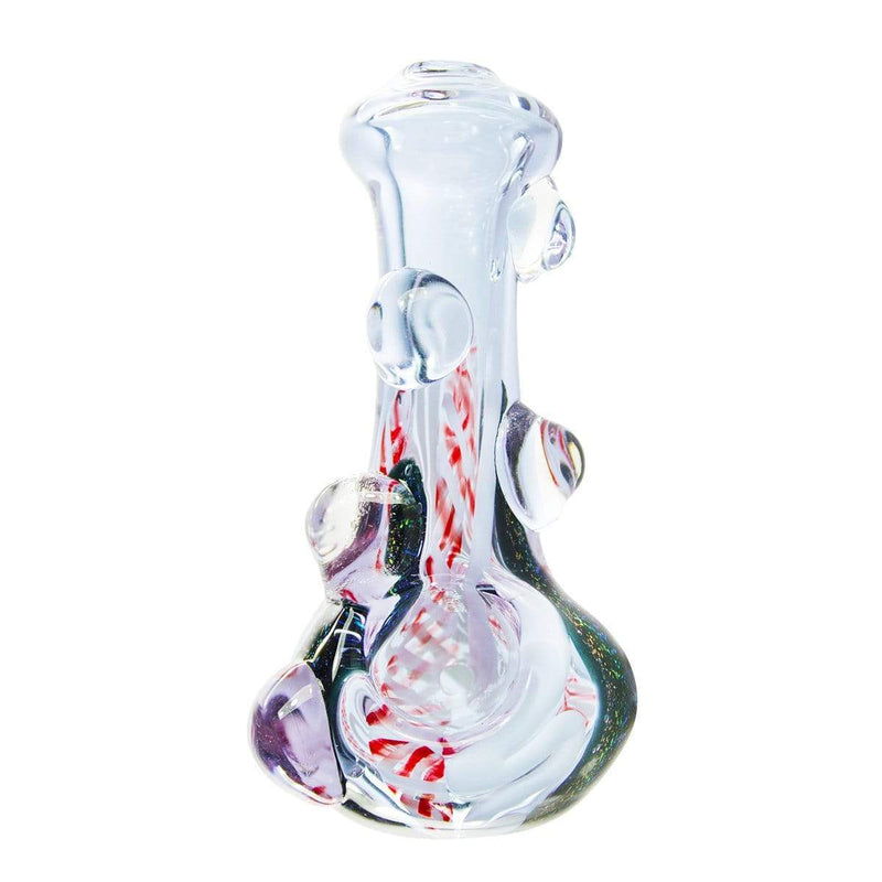 Biohazard Inc Glass Hand Pipe 5" Purple Hand Pipe w/ Dichro