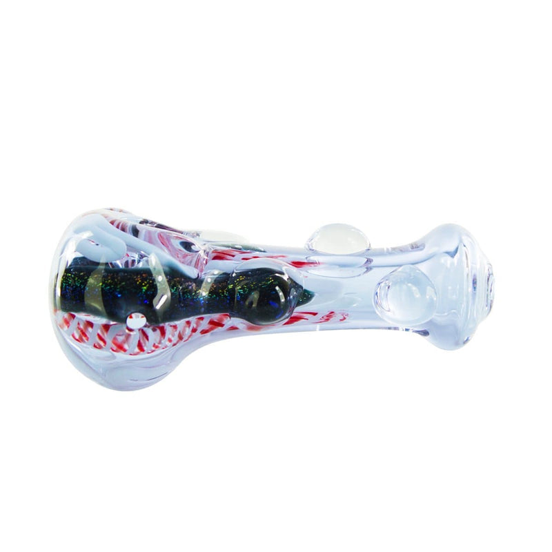 Biohazard Inc Glass Hand Pipe 5" Purple Hand Pipe w/ Dichro