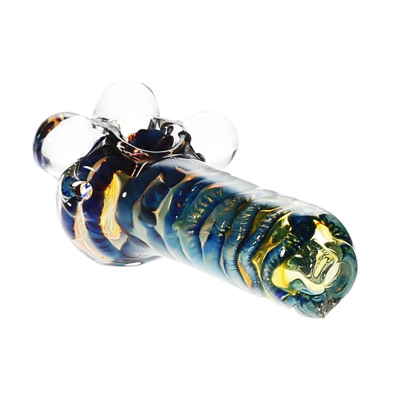 Biohazard Inc Glass Hand Pipe 6" Fume Frit 3 Marble Hand Pipe