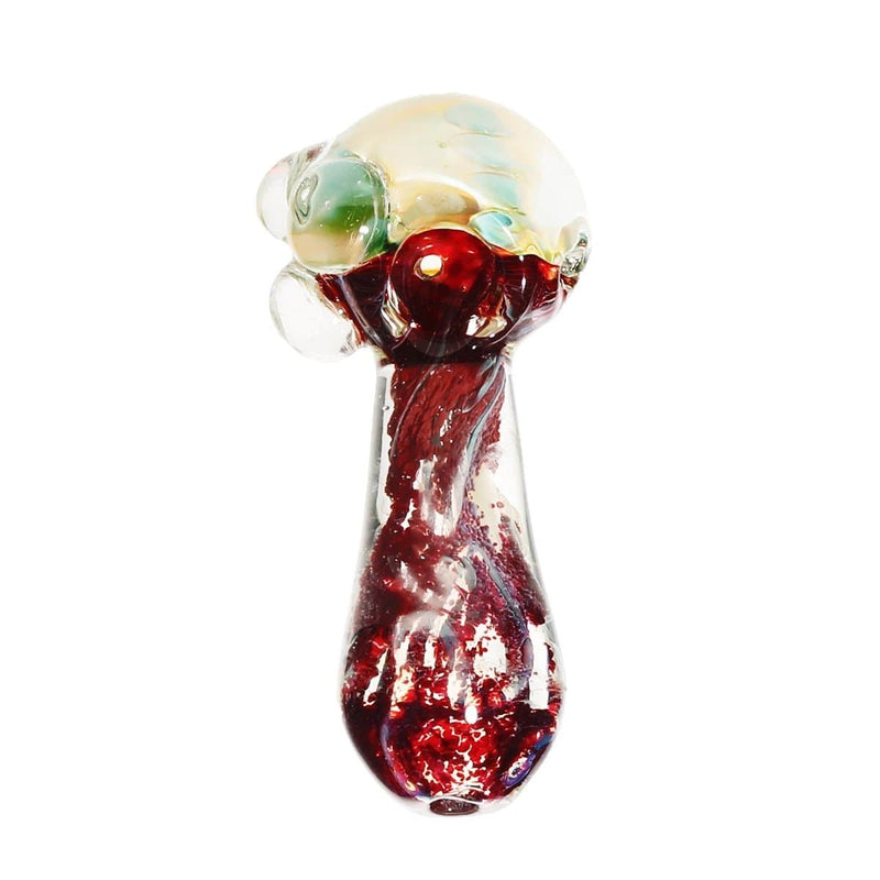 Biohazard Inc Glass Hand Pipe 6" Fume Frit Hand Pipe w/ Marbles