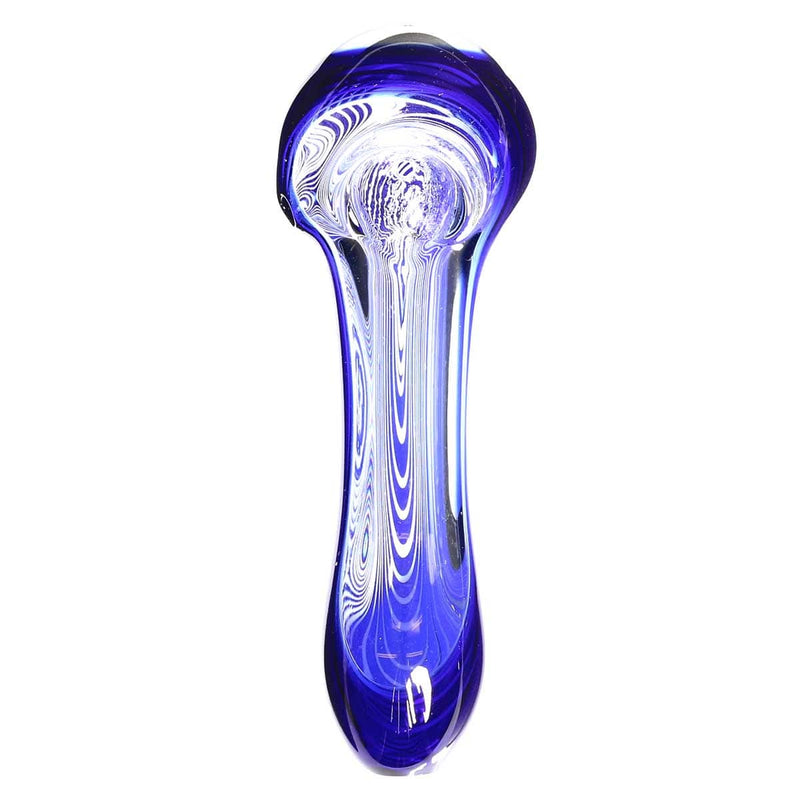 Biohazard Inc Glass Hand Pipe Blue And Clear Hand Pipe