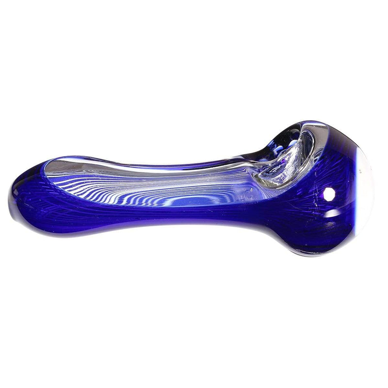 Biohazard Inc Glass Hand Pipe Blue And Clear Hand Pipe