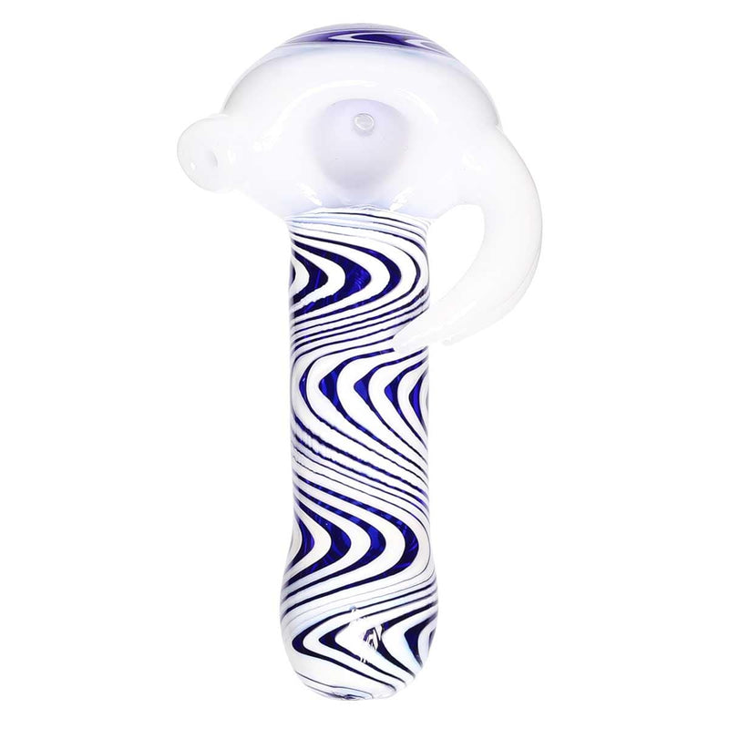 Biohazard Inc Glass Hand Pipe Blue and White Hand Pipe