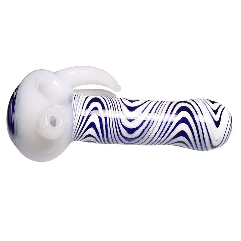 Biohazard Inc Glass Hand Pipe Blue and White Hand Pipe