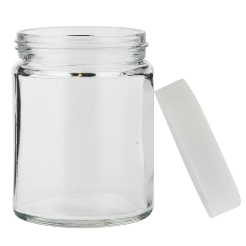 Biohazard Inc Glass Jar 18oz Glass Jar w/ White Cap - 24 Count