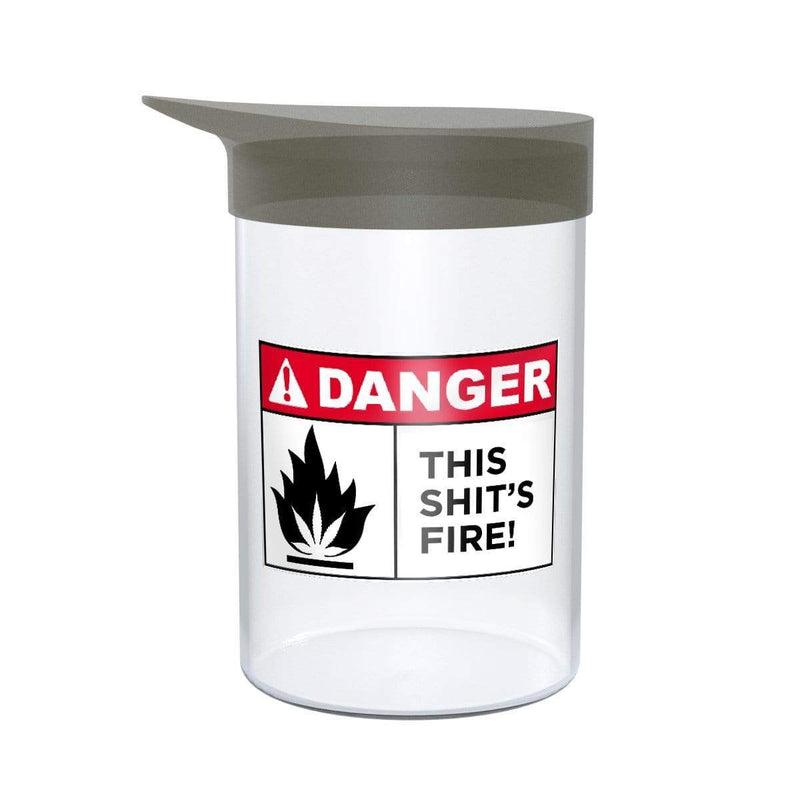 Biohazard Inc Glass Jar Glass Jar with Silicone Lid Large "Danger Fire"