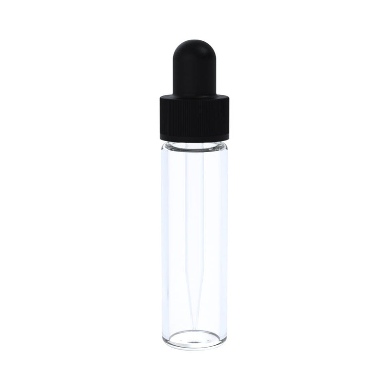 Biohazard Inc Glass Vial w/ Dropper Clear Glass Vial with Dropper Cap 2 Dram - 371 Count