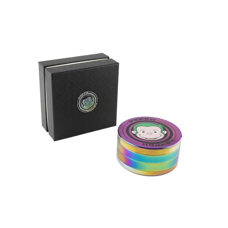 Biohazard Inc Metal Grinder 4pc Green Monkey Grinder | 100mm - Rainbow