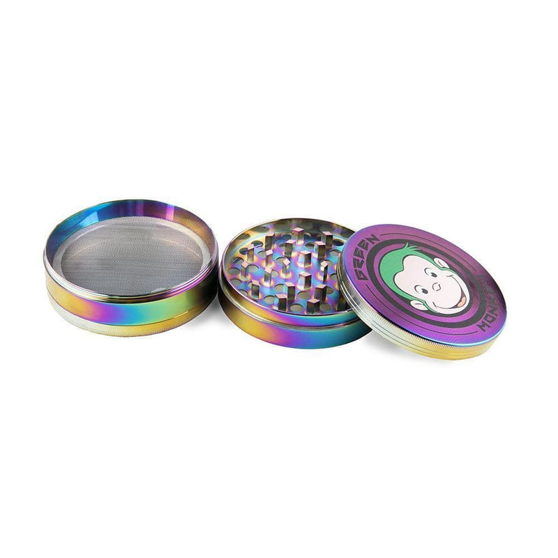 Biohazard Inc Metal Grinder 4pc Green Monkey Grinder | 100mm - Rainbow