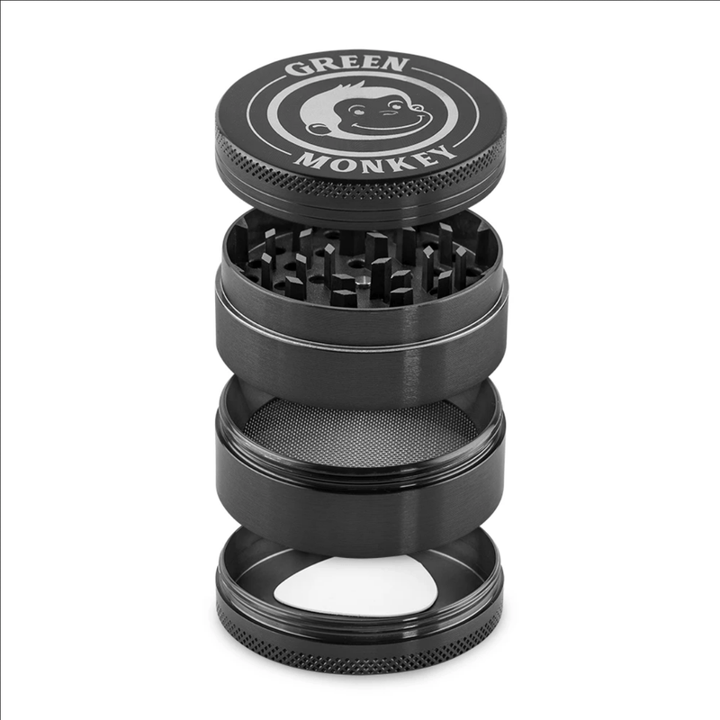 Biohazard Inc Metal Grinder Green Monkey Grinder - Capuchin - Black-55mm