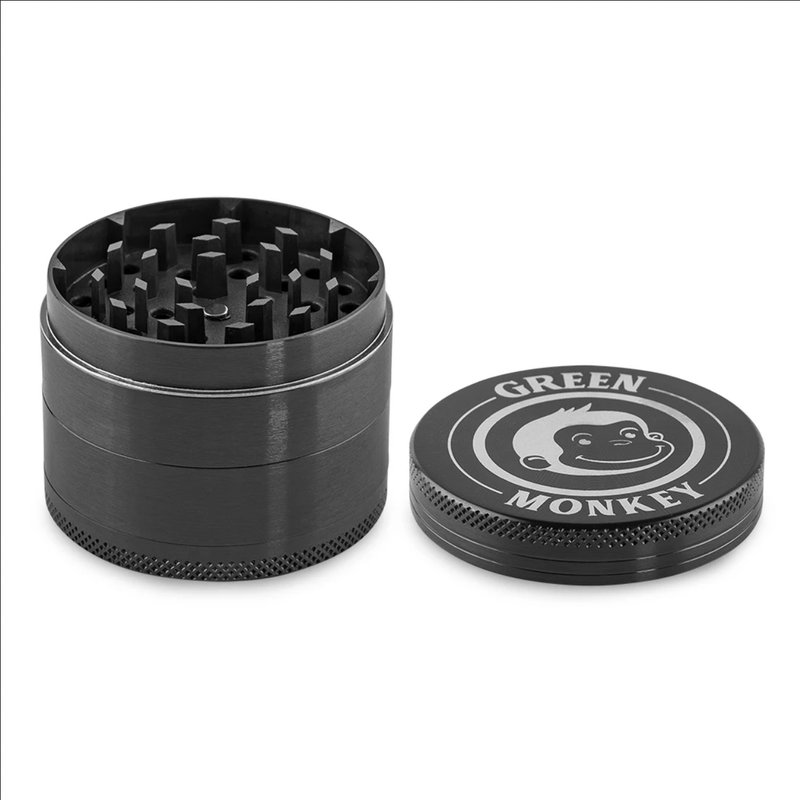 Biohazard Inc Metal Grinder Green Monkey Grinder - Capuchin - Black-55mm