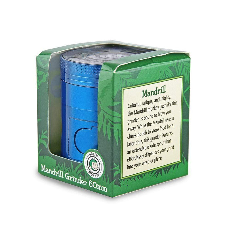 Biohazard Inc Metal Grinder Green Monkey Grinder - Mandrill - 60mm - Blue