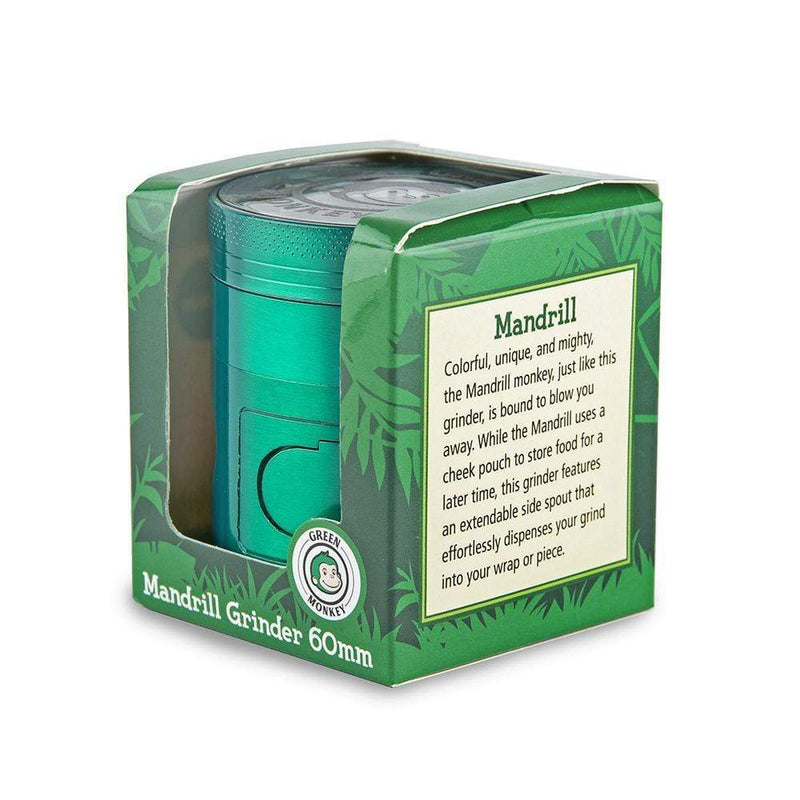 Biohazard Inc Metal Grinder Green Monkey Grinder - Mandrill - 60mm - Green