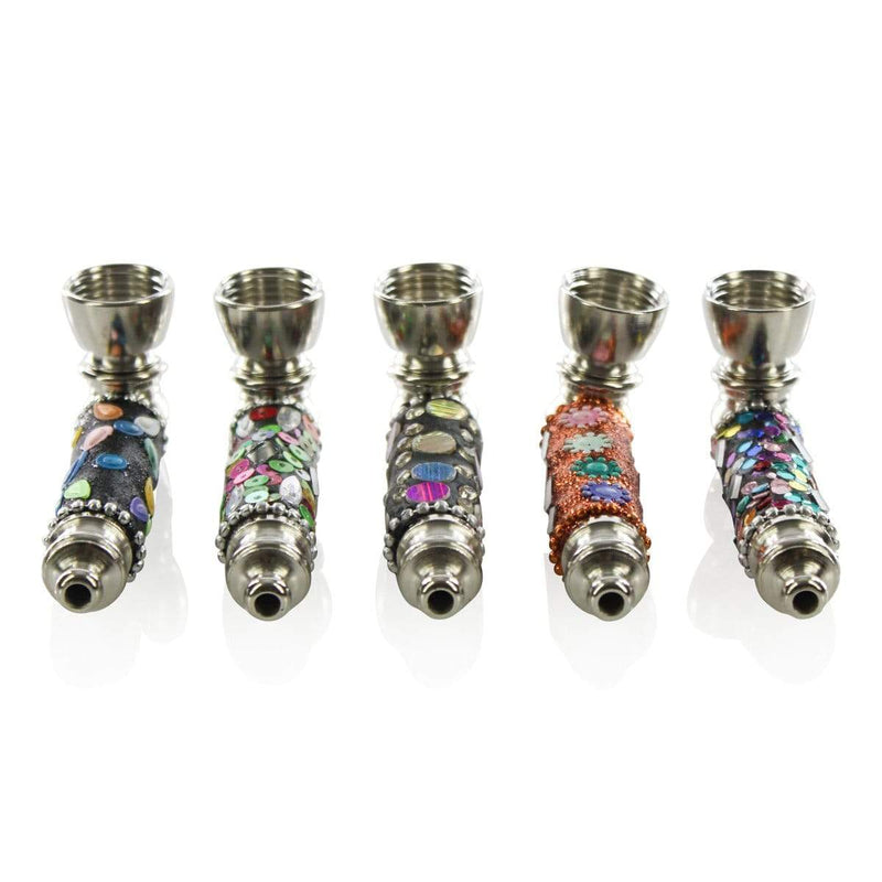 Biohazard Inc Metal Hand Pipe 3" Jewel Metal Pipe - Assorted