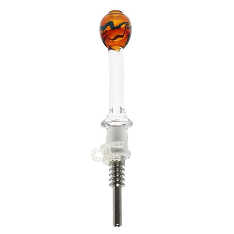 Biohazard Inc Nectar Collector 4.5" 14mm Nectar Collector Kit with Clip & Titanium Tip - Amber