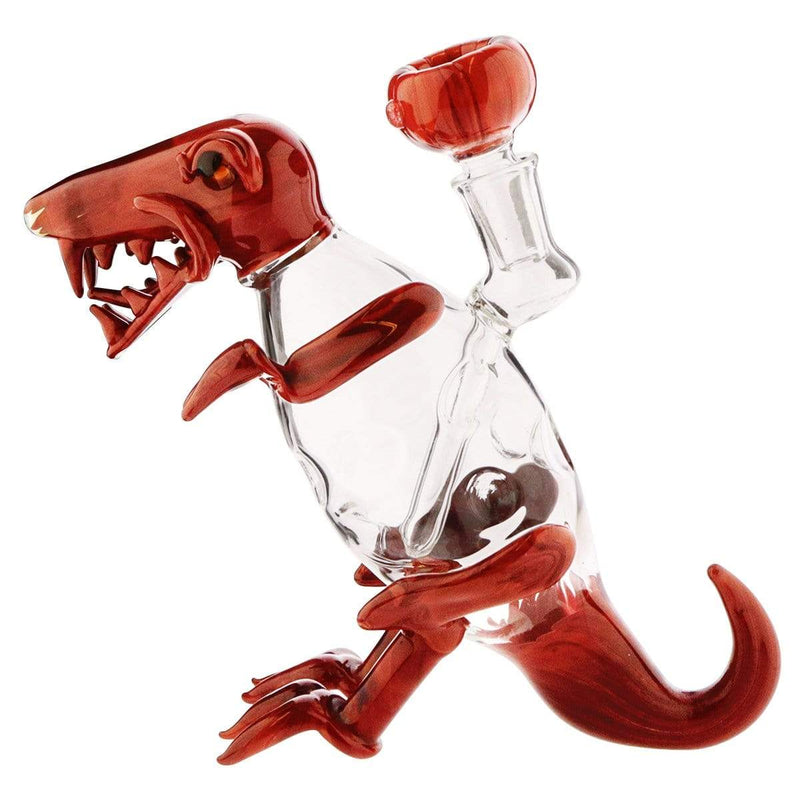 Biohazard Inc Novelty Bong Dinosaur Water Pipe Red w/ Clear Accents