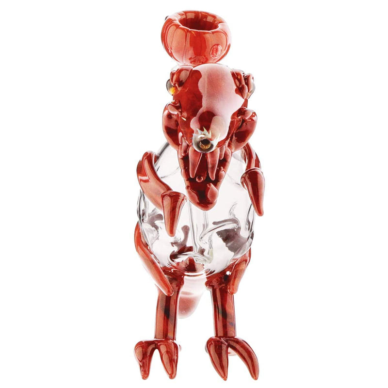 Biohazard Inc Novelty Bong Dinosaur Water Pipe Red w/ Clear Accents