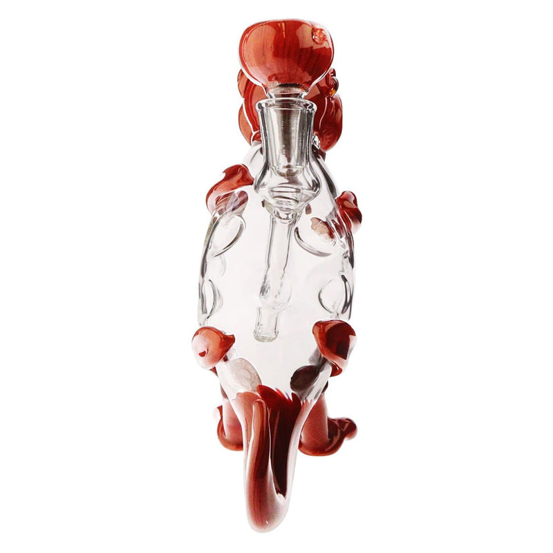 Biohazard Inc Novelty Bong Dinosaur Water Pipe Red w/ Clear Accents