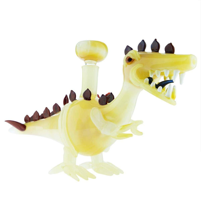 Biohazard Inc Novelty Bong Pearl Dinosaur w/ Maroon Spikes Water Pipe