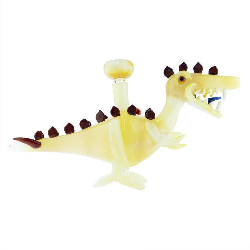 Biohazard Inc Novelty Bong Pearl Dinosaur w/ Maroon Spikes Water Pipe