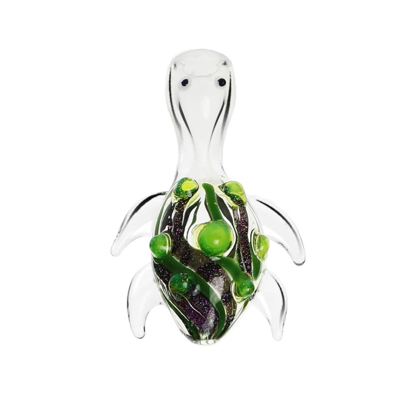 Biohazard Inc Novelty Hand Pipe 3 1/2" Turtle Chillum w/ Dichro