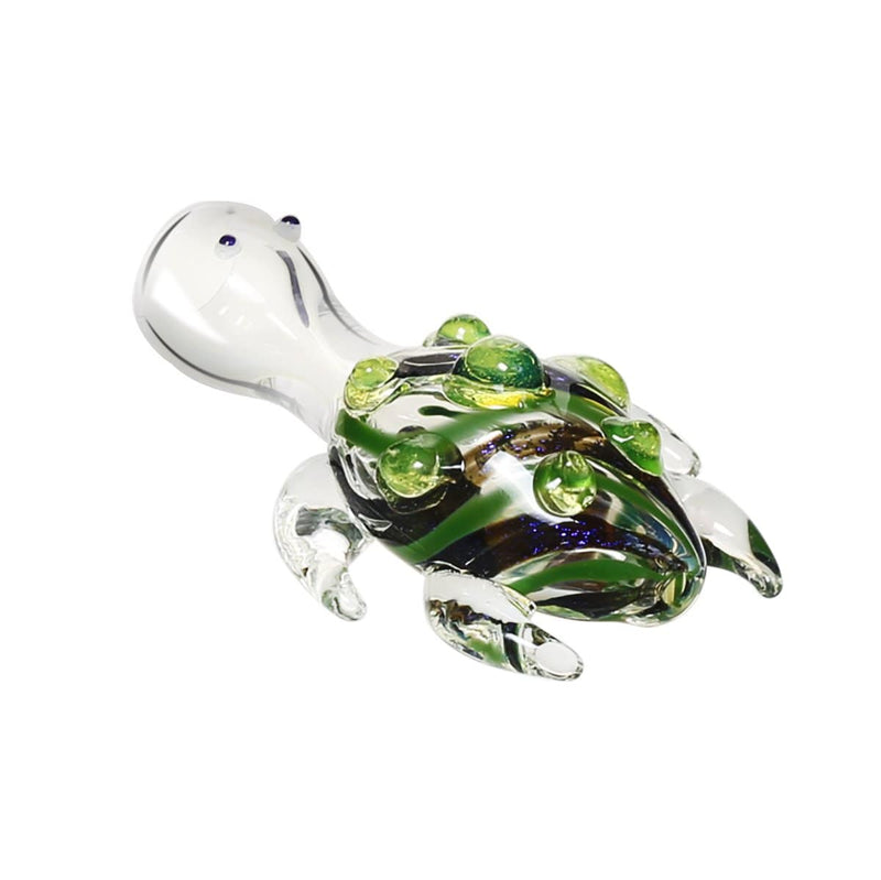 Biohazard Inc Novelty Hand Pipe 3 1/2" Turtle Chillum w/ Dichro