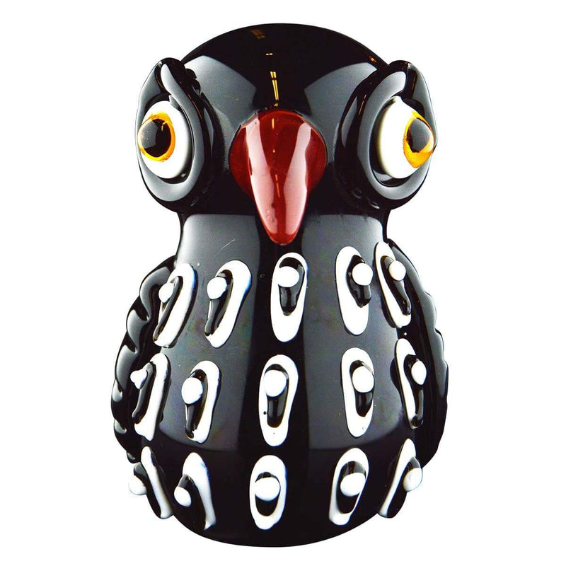 Biohazard Inc Novelty Hand Pipe 4" Hand Pipe Black & White Owl