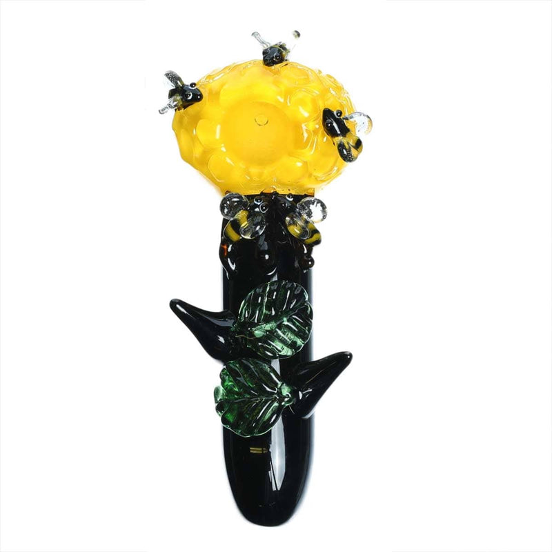 Biohazard Inc Novelty Hand Pipe 4" Yellow Honey Bee Hand Pipe