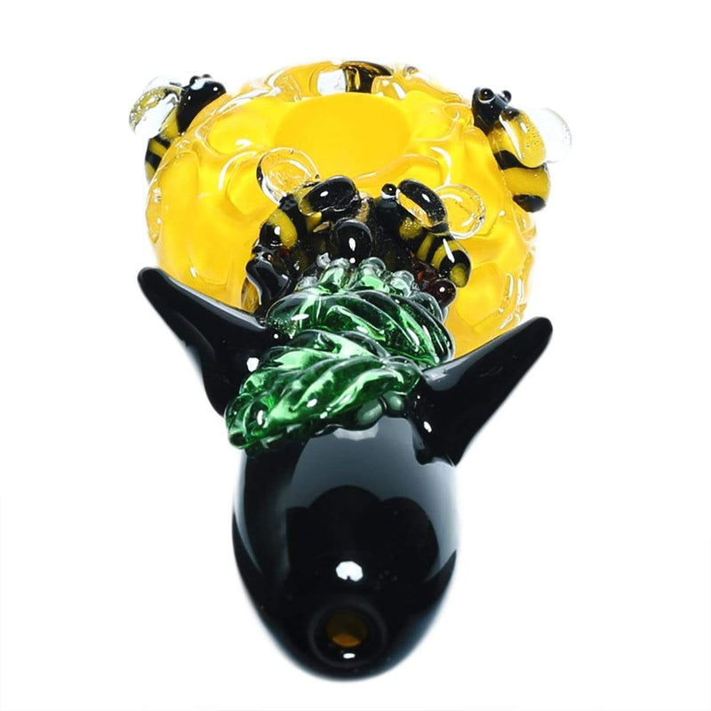 Biohazard Inc Novelty Hand Pipe 4" Yellow Honey Bee Hand Pipe