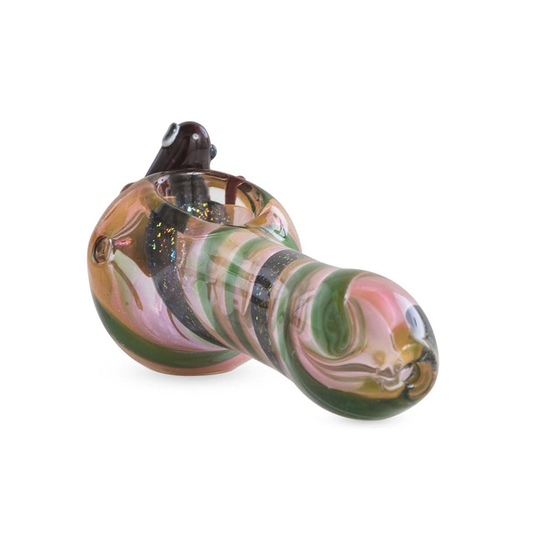 Biohazard Inc Novelty Hand Pipe 5" Fumed Animal Hand Pipe w/ Dichro Swirl