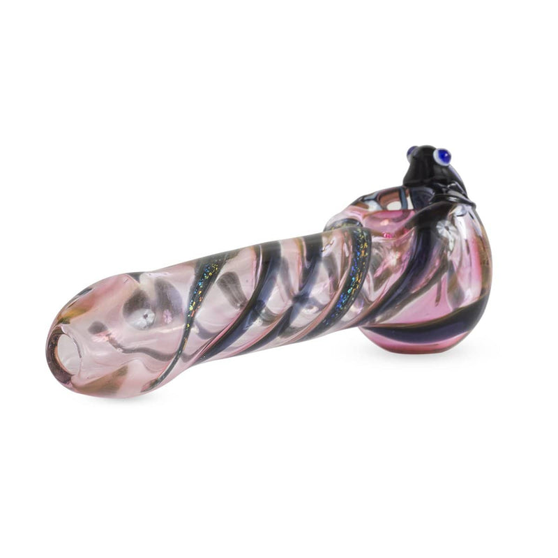 Biohazard Inc Novelty Hand Pipe 5" Fumed Animal Hand Pipe w/ Dichro Swirl