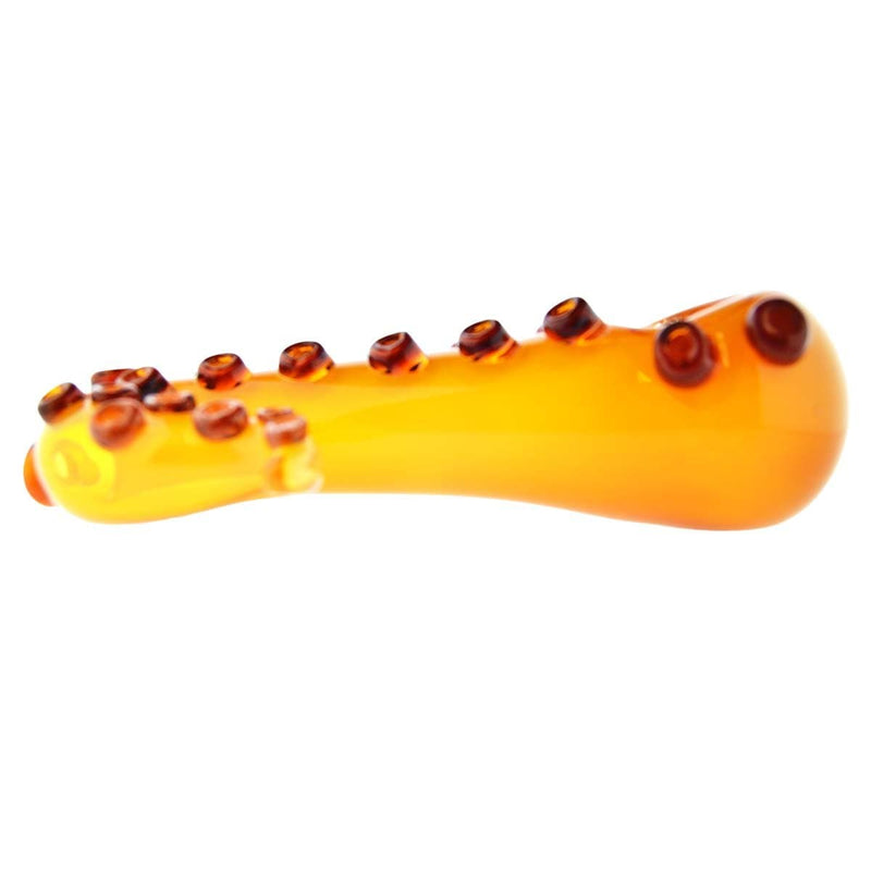 Biohazard Inc Novelty Hand Pipe 5" Hand Pipe Amber Octopus Tentacle