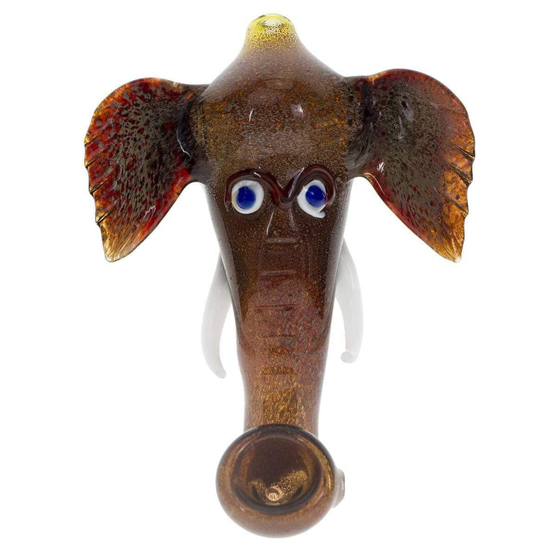 Biohazard Inc Novelty Hand Pipe 6" Fritted Elephant Head Hand Pipe