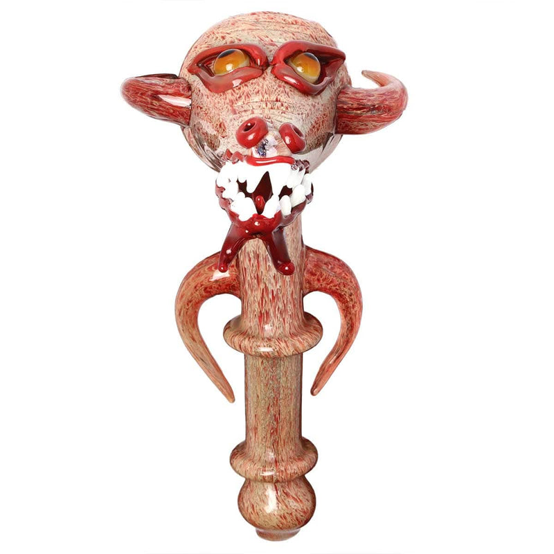 Biohazard Inc Novelty Hand Pipe 7" Demon Bull Marble Hammer Hand Pipe