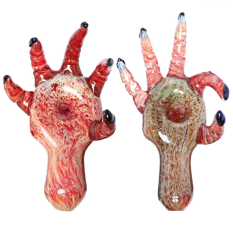 Biohazard Inc Novelty Hand Pipe 7" Hand Fat Marble Hand Pipe