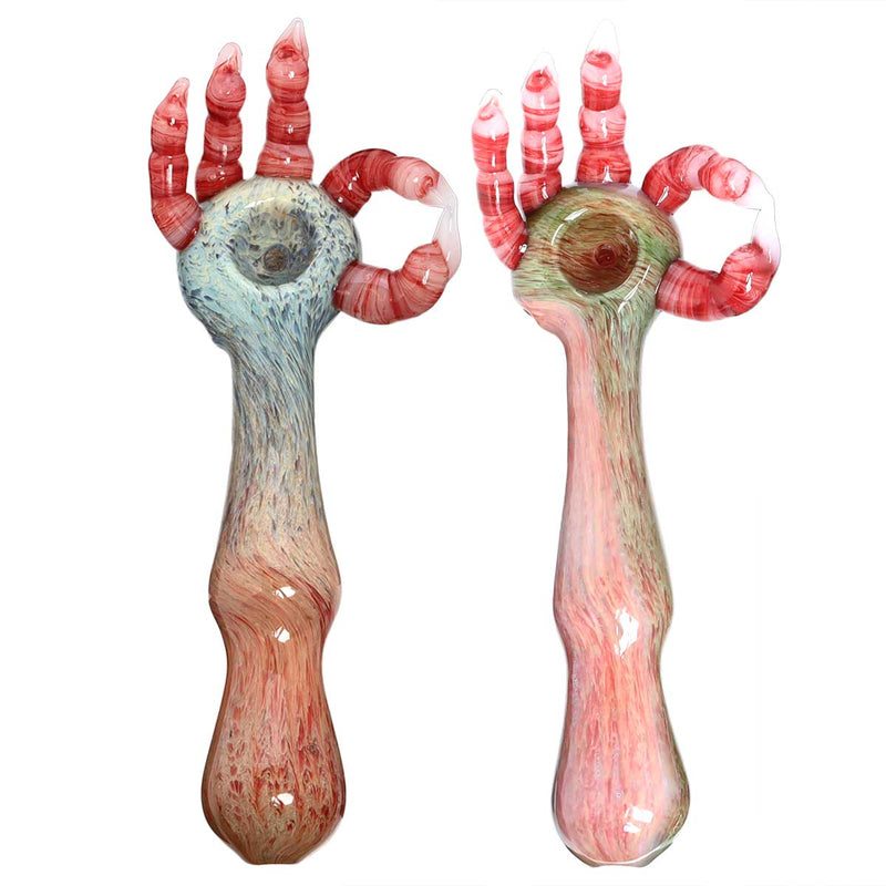 Biohazard Inc Novelty Hand Pipe 7" Hand Long Marble Hand Pipe