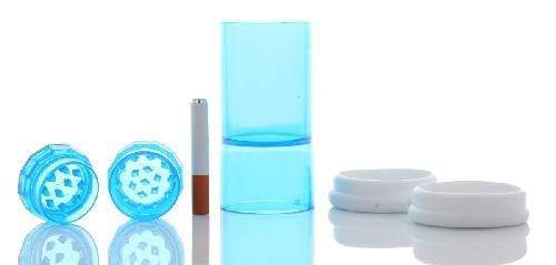 Biohazard Inc Plastic Grinder Acrylic Dugout with Grinder and One-Hitter Bat - Blue