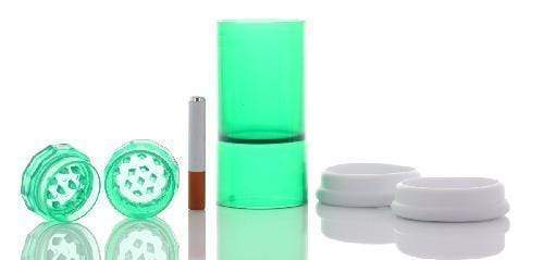 Biohazard Inc Plastic Grinder Acrylic Dugout with Grinder and One-Hitter Bat - Green