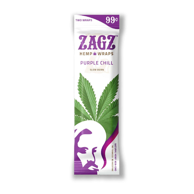 Biohazard Inc Rolling Papers Zig Zagz Hemp Wraps Purple Chill - 25 Count