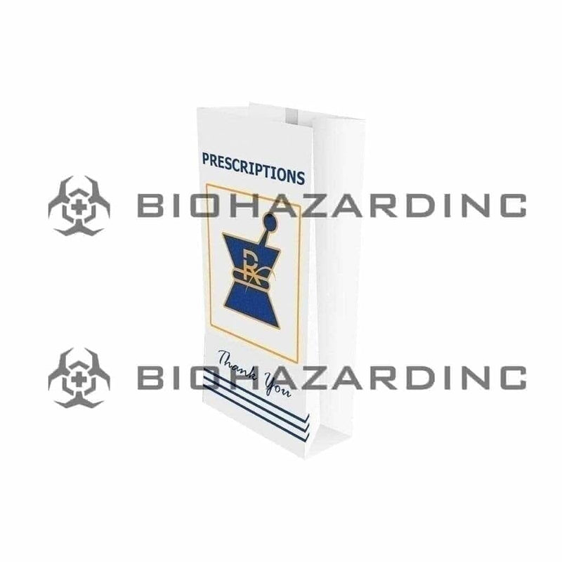 Biohazard Inc RX Bag Medium Pharmacy White RX Exit Bags- 1000 Count