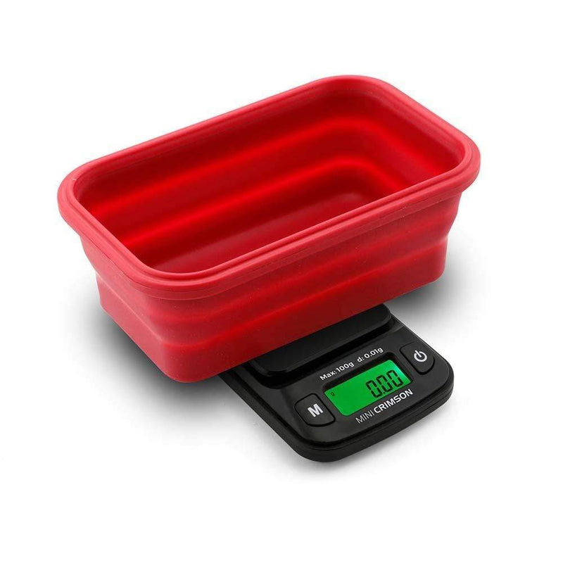 Biohazard Inc Scale Truweigh Mini Crimson Collapsible Bowl 100g X 0.01g - Black / Red Bowl