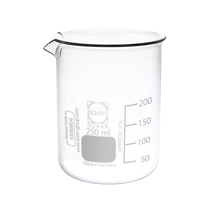 Biohazard Inc Scientific Lab Beaker LAB GLASS MEDIA CLEAR WIDE NECK 250 ML. - 1 Count