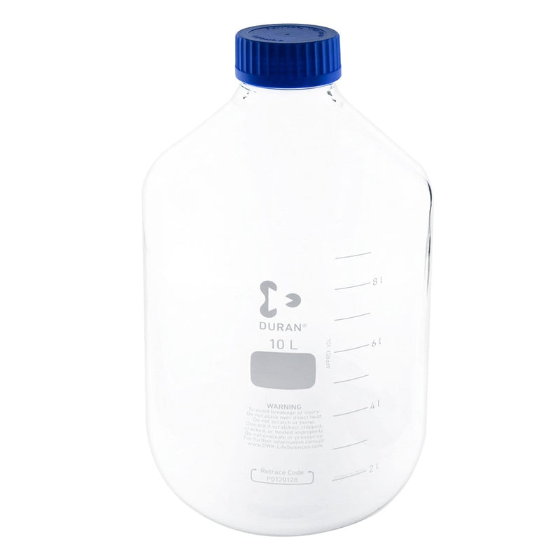 Biohazard Inc Scientific Lab Bottles LAB GLASS MEDIA CLEAR WIDE NECK 10000 ML.-1 Count