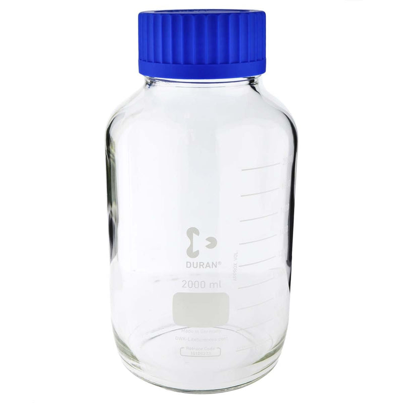 Biohazard Inc Scientific Lab Bottles LAB GLASS MEDIA.CLEAR WIDE NECK 2000 ML. - 1 Count